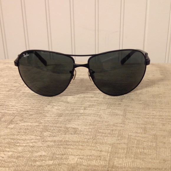 Men's Black RayBan Aviator Sunglasses - Picture 5 of 10